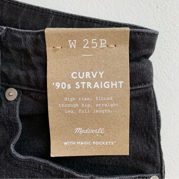 Madewell Black Curvy ‘90s Straight Jeans Size 25P 25 Petite NWT - Picture 9 of 17